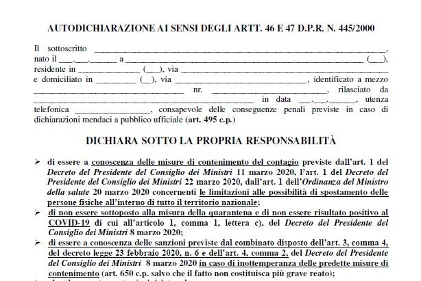 Coronavirus Cambia Di Nuovo Il Modulo Di Autocertificazione Scaricalo Qui