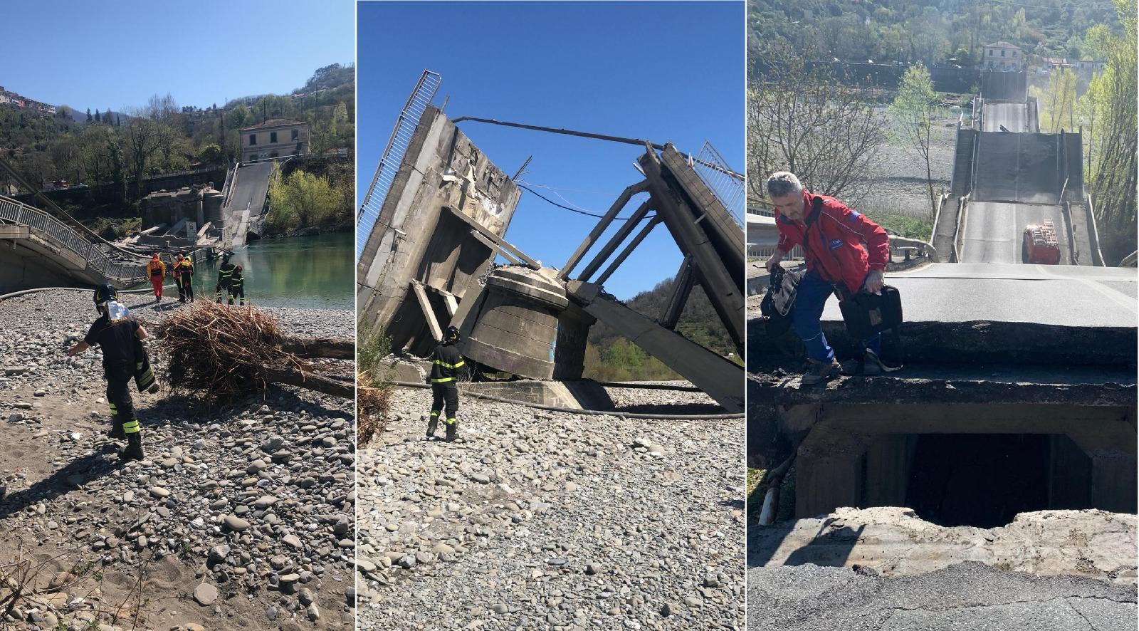 Albiano Magra Crolla Ponte Tremendo Boato Gi Due Furgoni Aperta Un