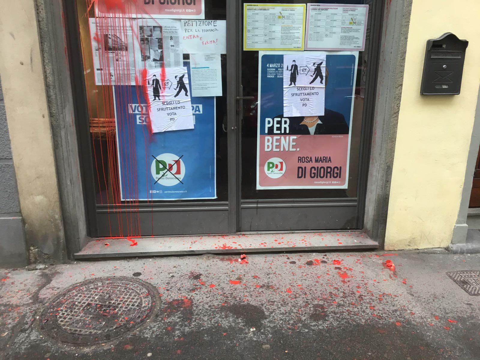 Firenze Blitz Dei Vandali Al Comitato Elettorale Pd Lanciate Uova