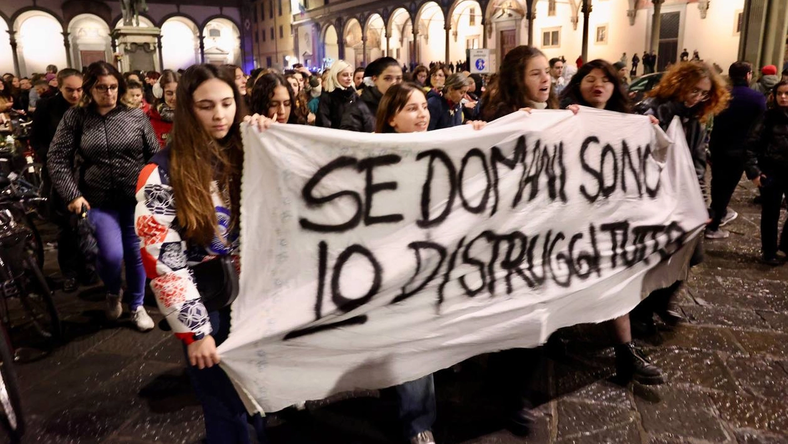 Manifestazione per Giulia a Firenze (foto Marco Mori/New Press Photo)