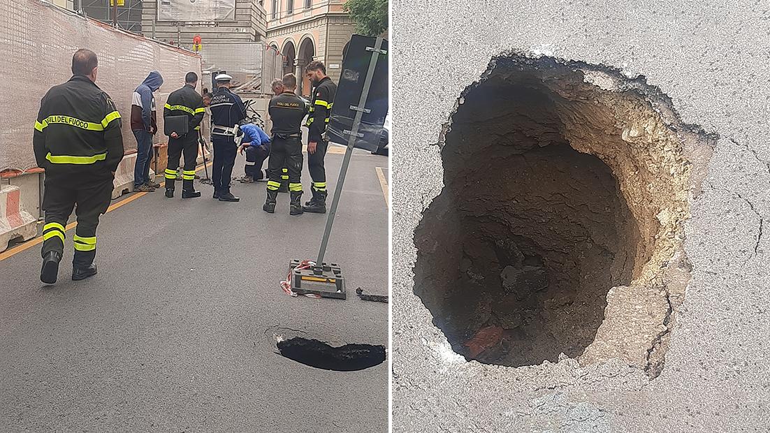 Firenze Si Apre Una Voragine In Via Pier Capponi