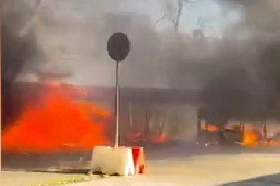 Incendio alla IVV nel Valdarno (Foto vigili del fuoco)