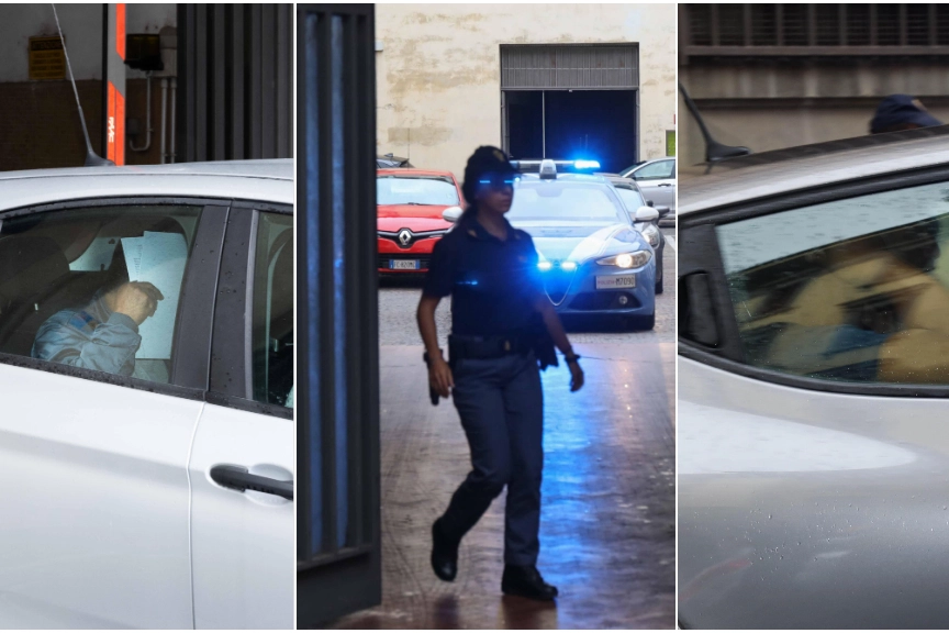 Gli arrestati escono dalla questura e vengono condotti in carcere (New Press Photo)