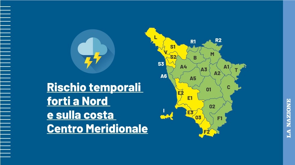 Allerta gialla per domani in Toscana