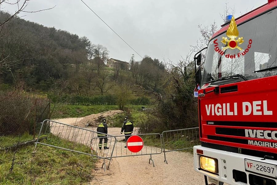 Maltempo a Spoleto (foto Vigili del fuoco)