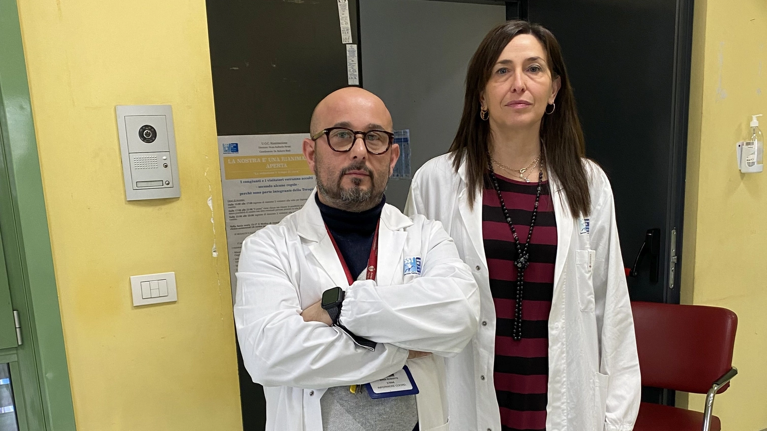 Roberto Bindi e la dottoressa Raffaella Pavani, direttrice della rianimazione