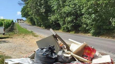 Rifiuti abbandonati vicino al bosco (foto di archivio)