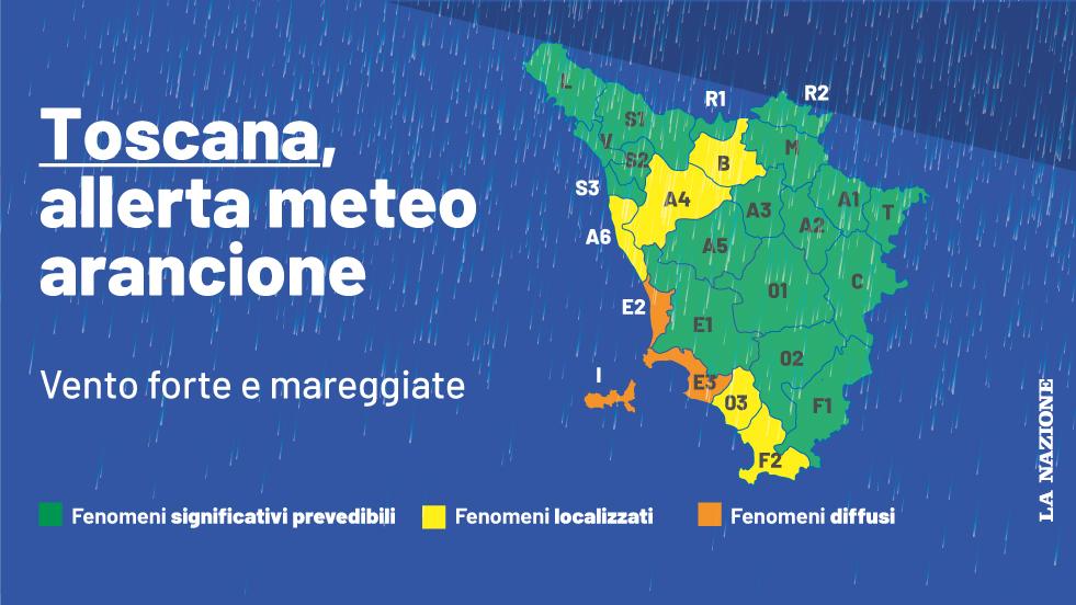 Maltempo In Toscana, Allerta Arancione Per Vento Forte E Mareggiate ...