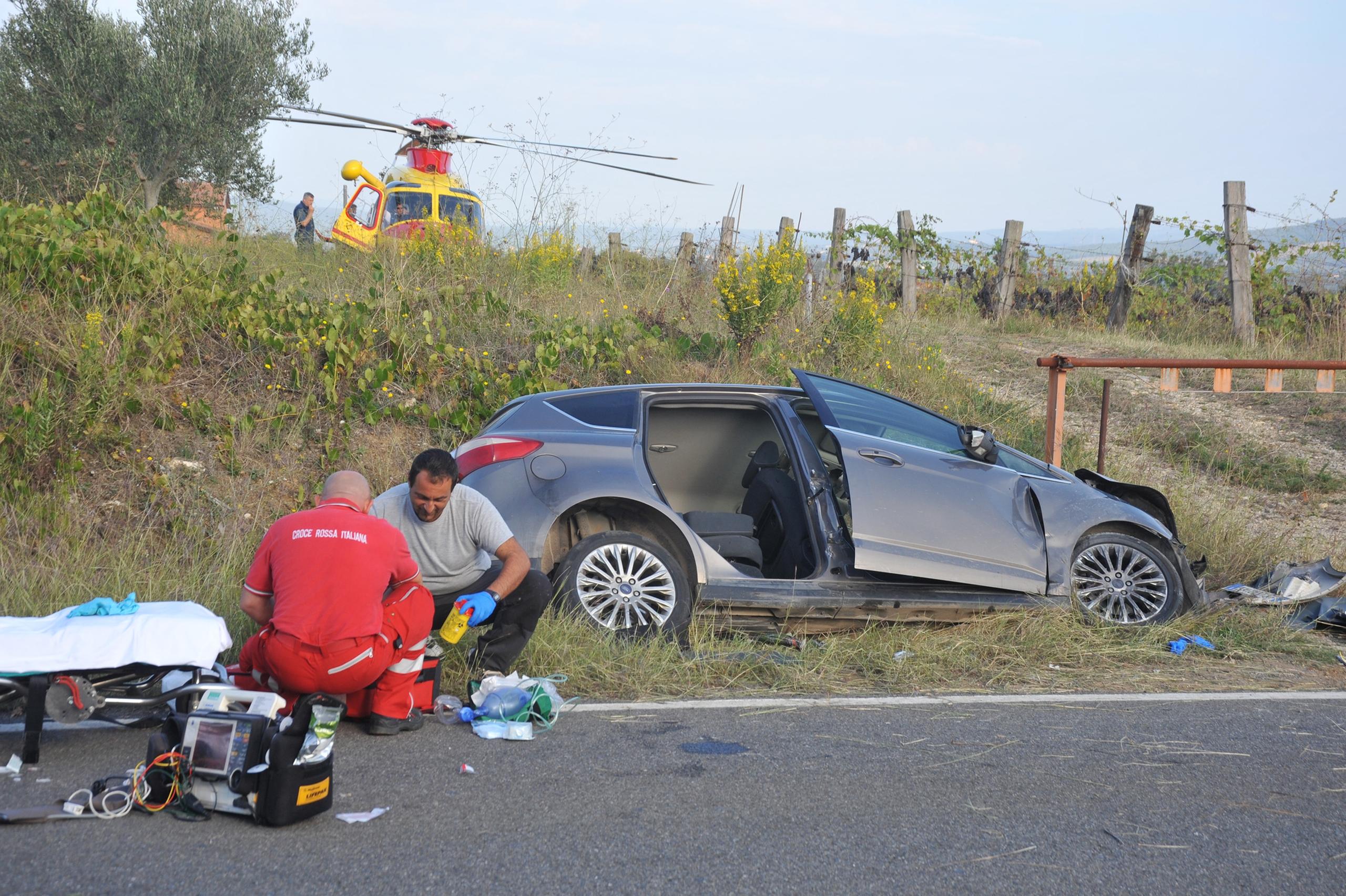 Esce Di Strada Con Lauto E Finisce Contro Un Muretto Gravissimo 