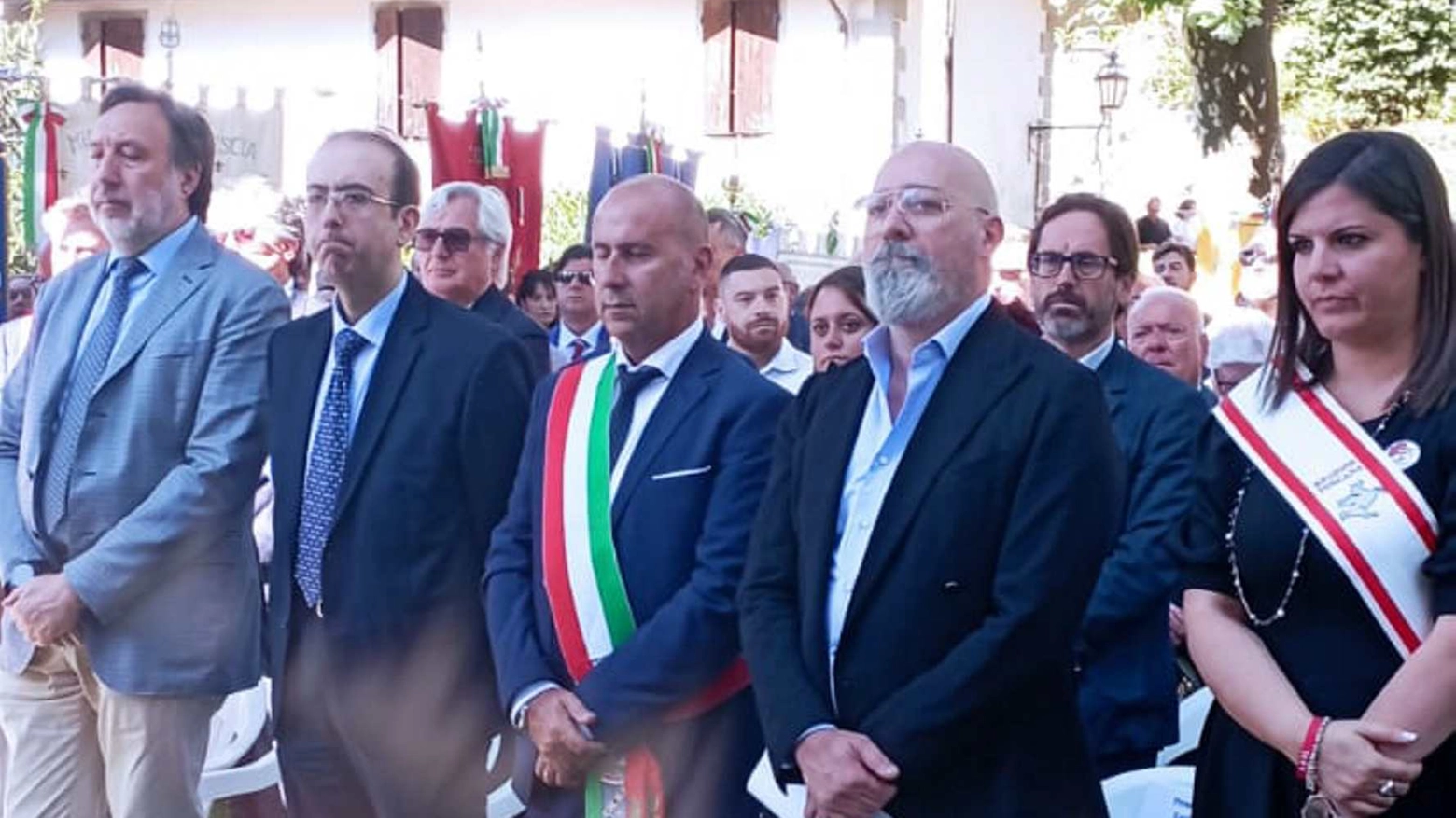 Il presidente della regione Emilia-Romagna Stefano Bonaccini alla commemorazione dell'eccidio di Sant'Anna di Stazzema (Foto Umicini)