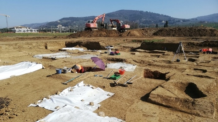 Lo scavo allestito al Viola Park