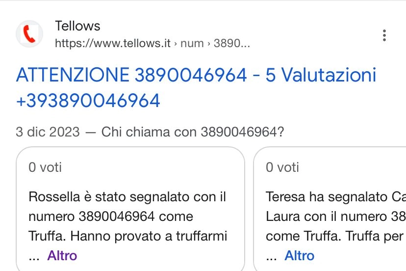 Il numero della finta affittuaria è stato segnalato più volte nei siti anti truffa