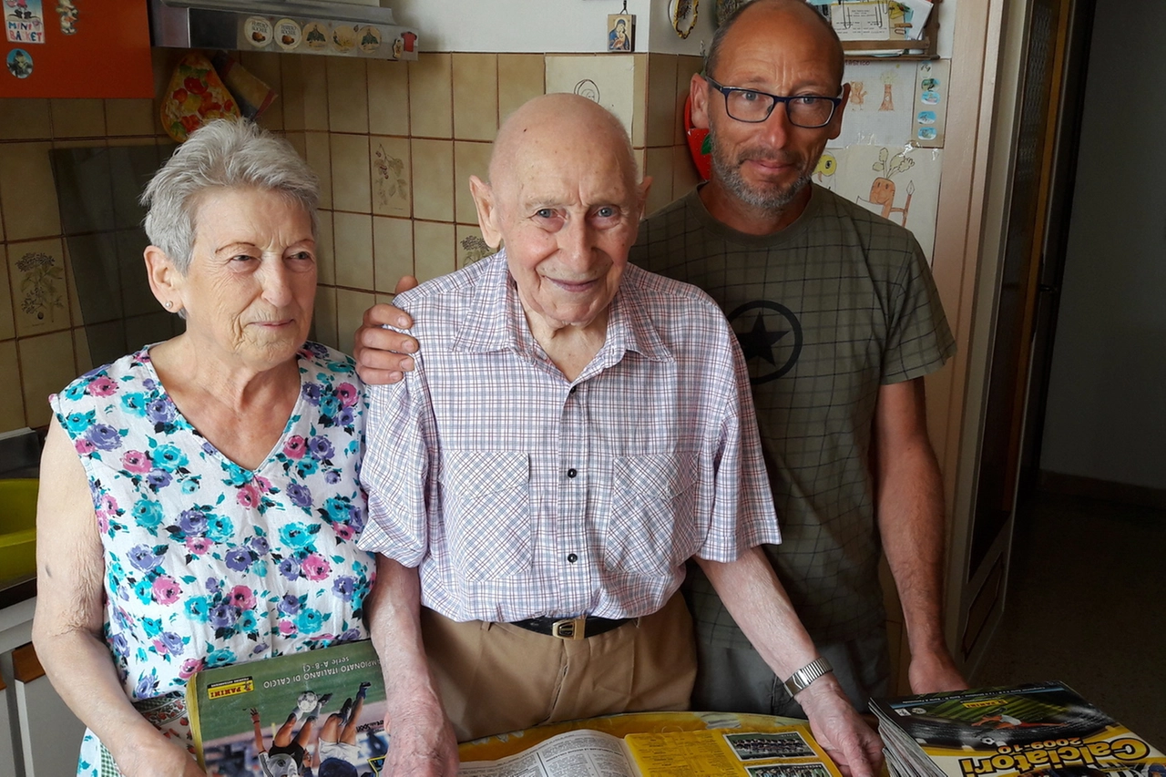 Renzo Taddei con la moglie Adriana e il figlio Roberto