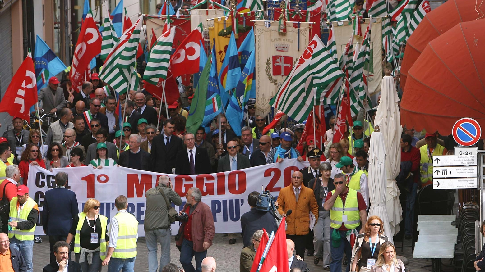 Manifestazione del Primo Maggio in una foto di repertorio