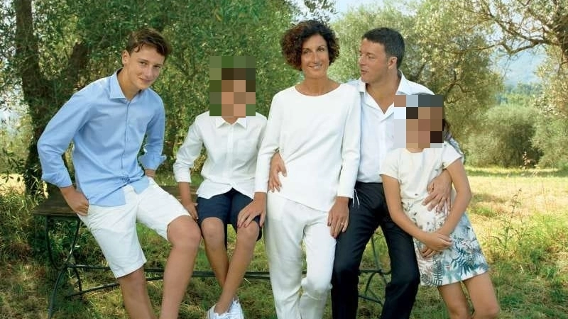 Matteo Renzi con la moglie Agnese e i figli 