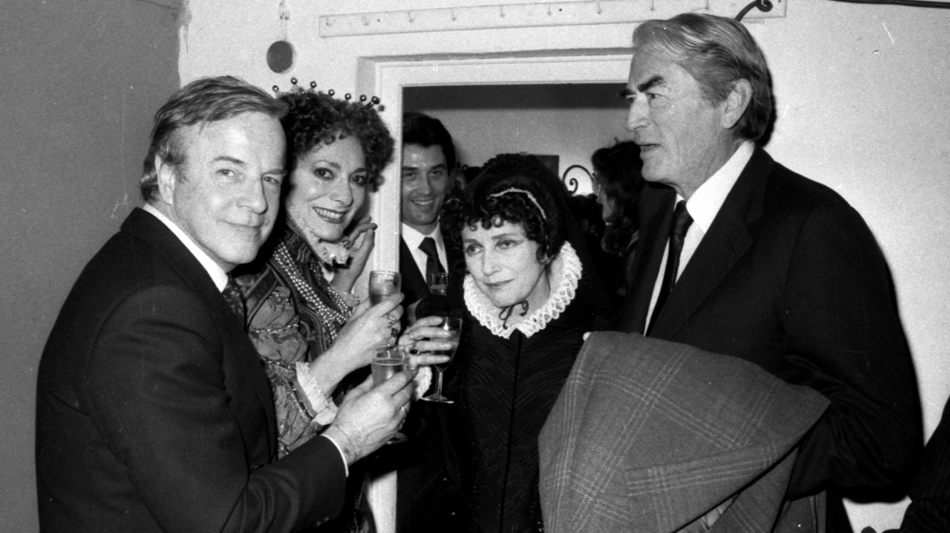 Franco Zeffirelli con Valentina Cortese, Rossella Falk, Gregory Peck  