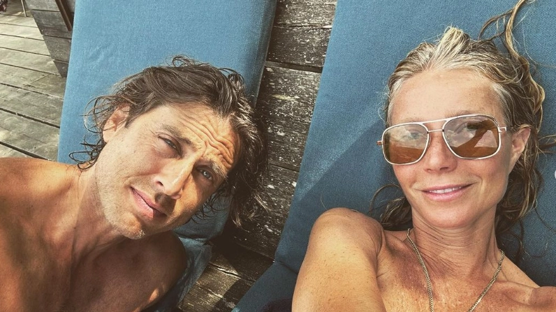 Gwyneth Paltrow e il marito Brad Falchuk a Reschio, Perugia