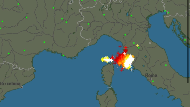 La concentrazione di fulmini sull'Arcipelago Toscano e la costa maremmana