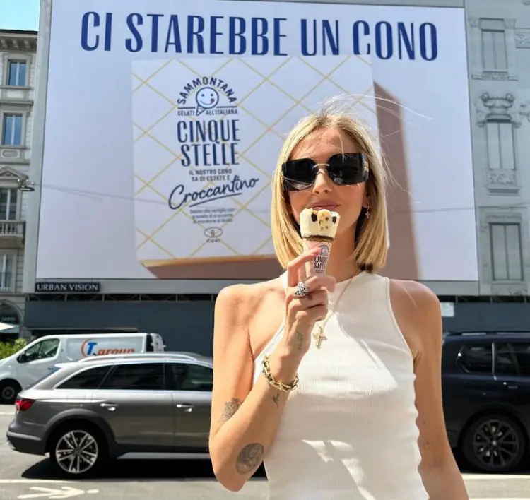 Chiara Ferragni testimonial Sammontana, il gelato spopola sui social