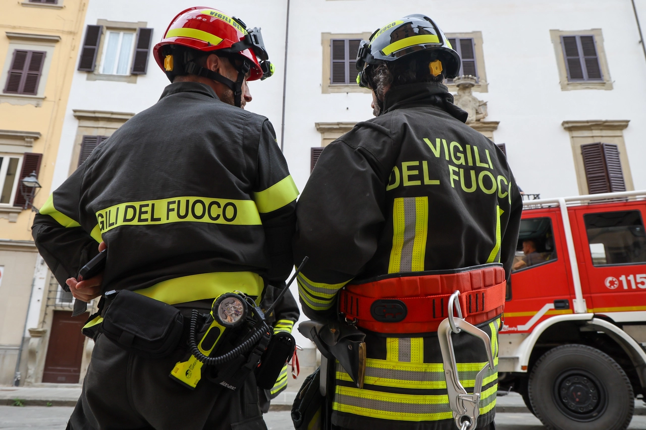 Vigili del fuoco a Marradi (Fotocronache Germogli)