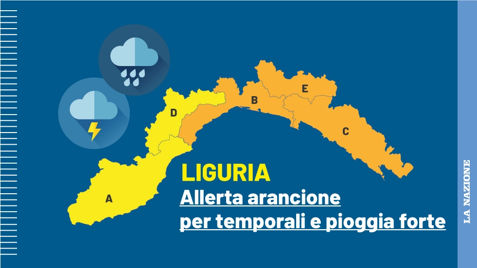 Allerta meteo arancione in Liguria, le zone