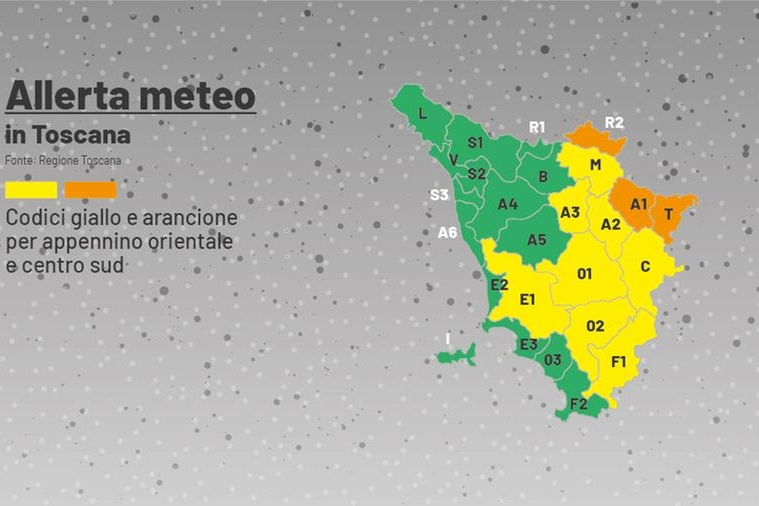 L'allerta meteo in Toscana