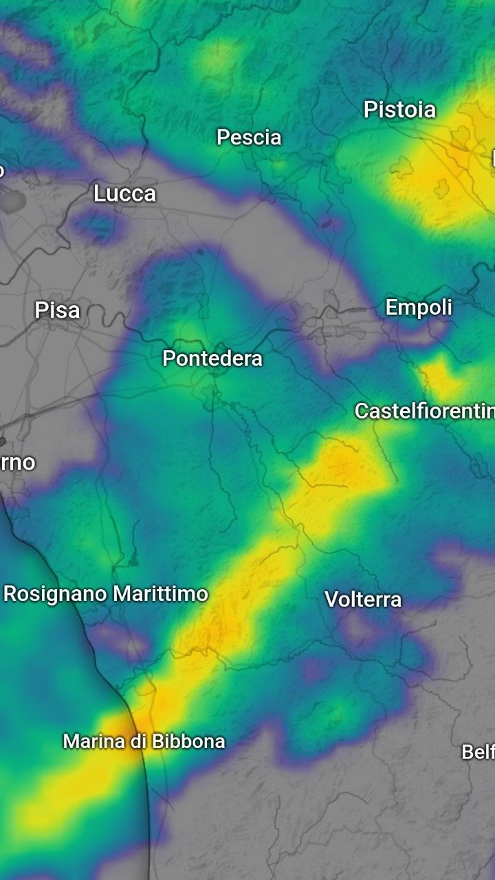 Le precipitazioni nella notte