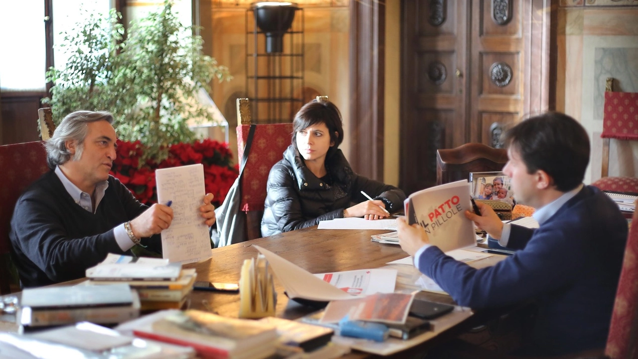 Il capocronista Luigi Caroppo intervista il sindaco Nardella (foto NewPressPhoto)