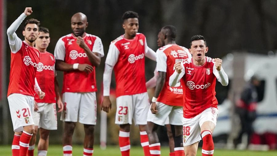 L'esultanza del Braga dopo il successo in Coppa contro il Benfica