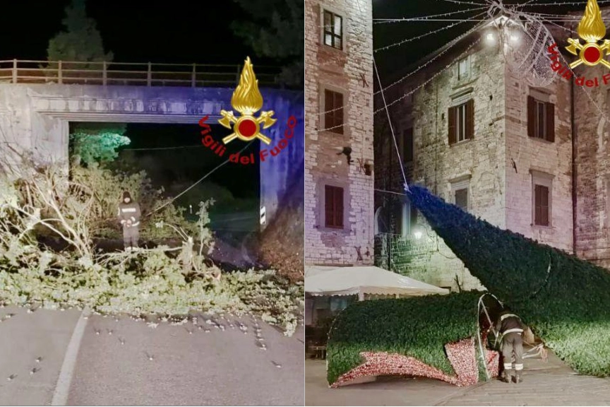 Forte vento nella notte a Gubbio