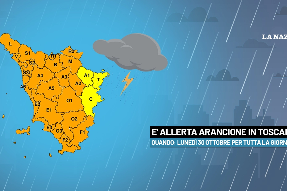 Allerta arancione in Toscana lunedì 30 ottobre