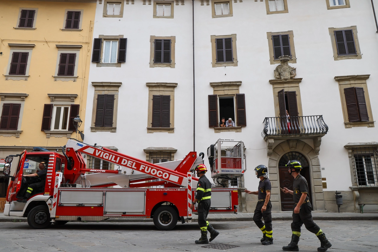 Vigili del fuoco a Marradi (Fotocronache Germogli)