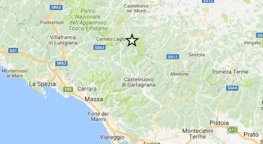 Terremoto, in Garfagnana scossa di magnitudo 2,4