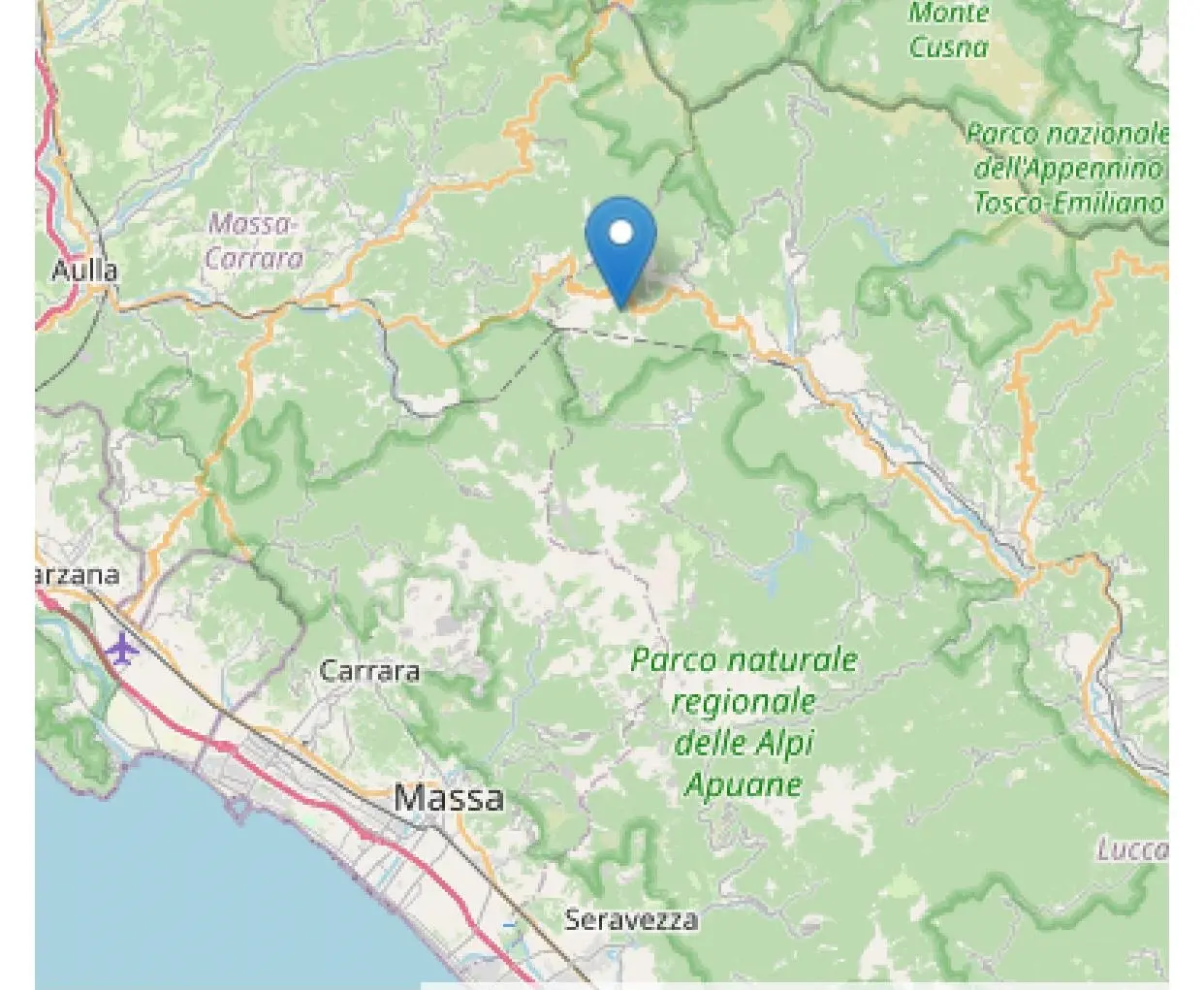 Scossa di terremoto in Lunigiana