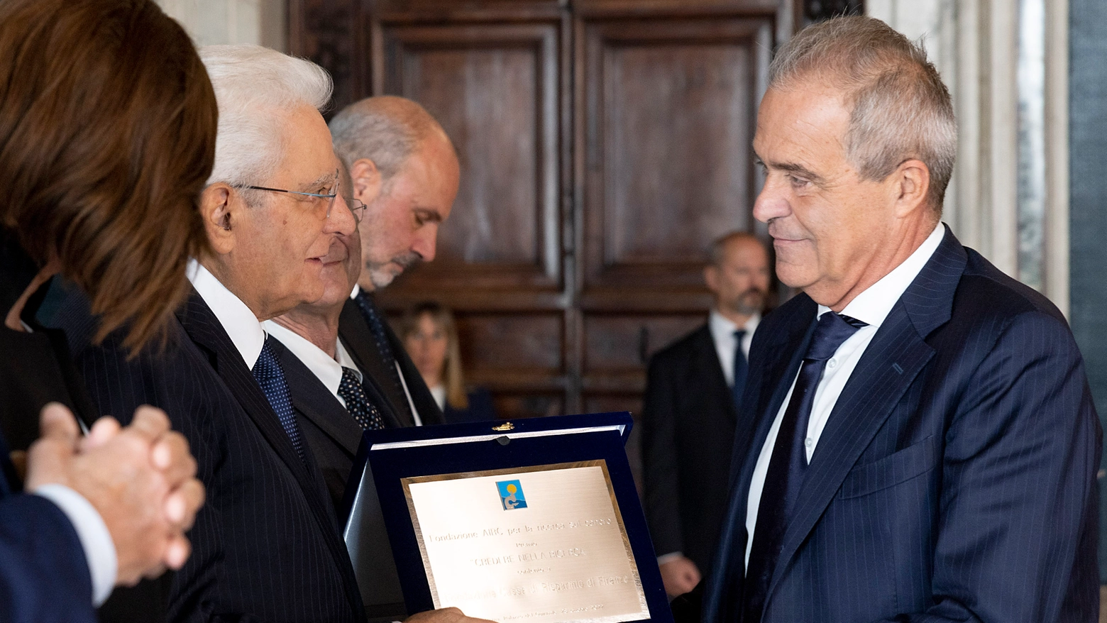 Luigi Salvadori con il presidente della Repubblica Sergio Mattarella