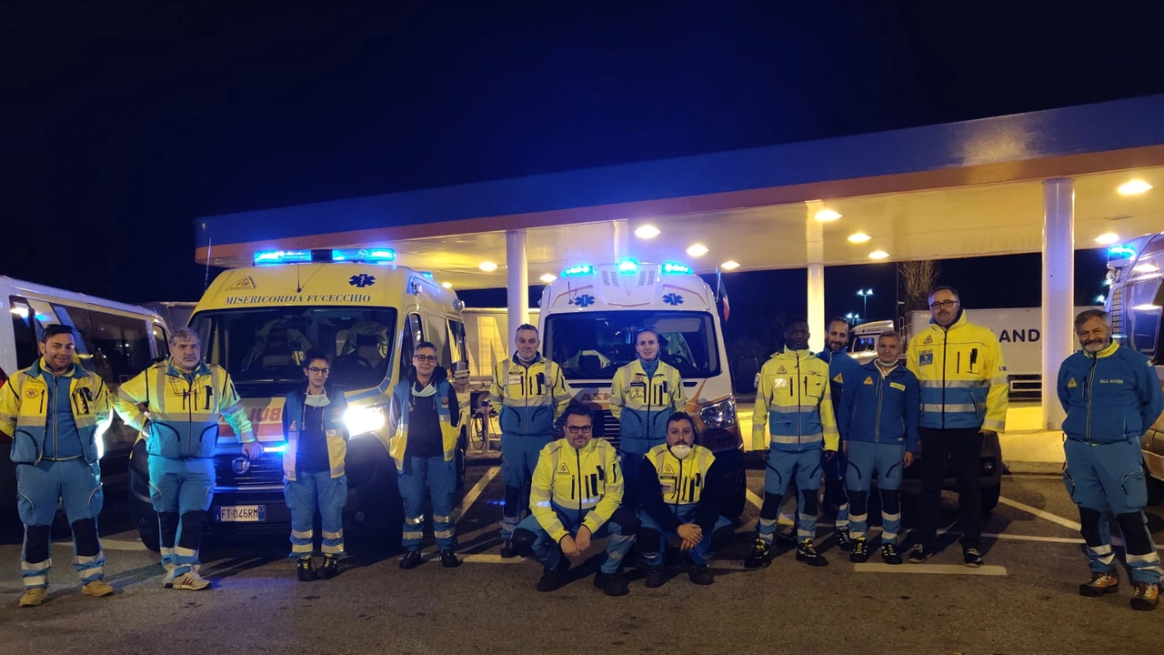 I componenti della task force delle Misericordie toscane