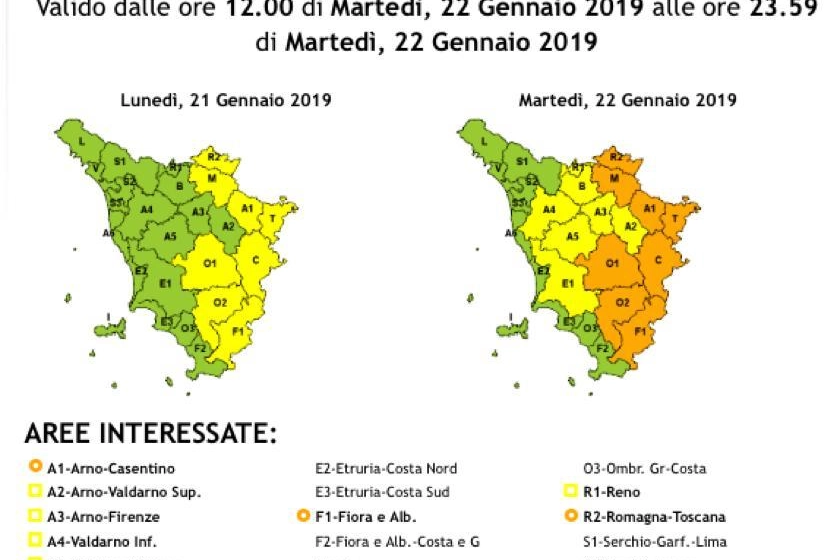 Neve, scatta l'allerta gialla in Toscana