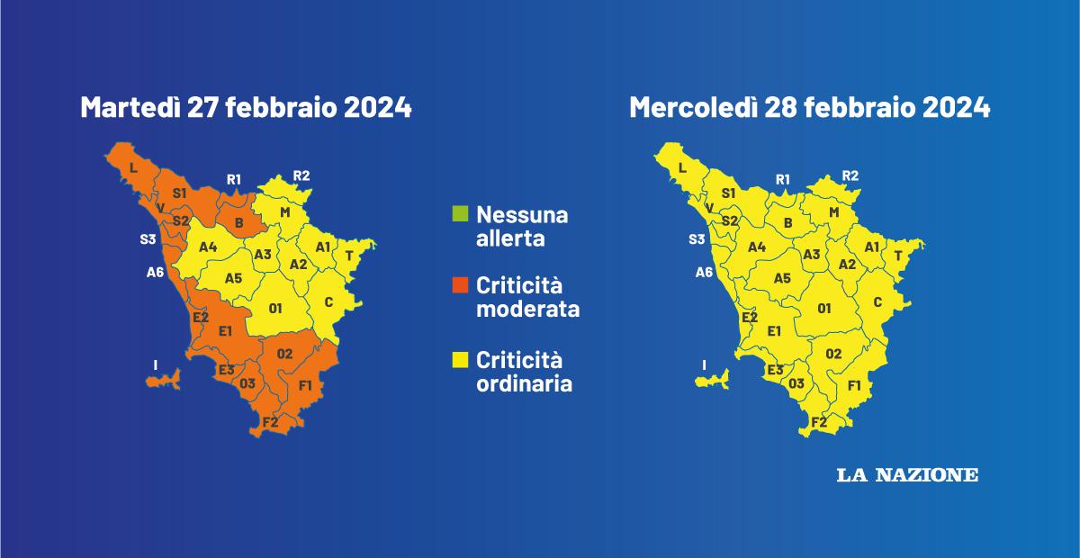 Maltempo, Allerta Gialla Mercoledì 28 Febbraio In Tutta La Toscana