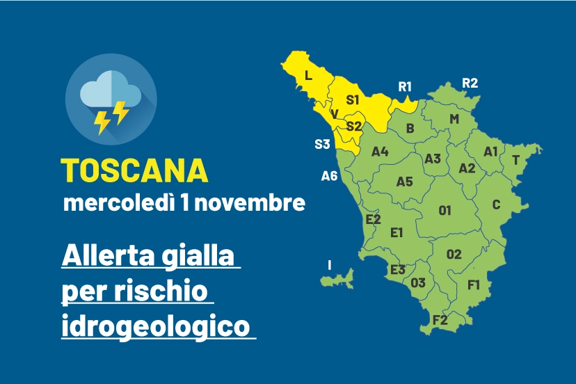 Maltempo in Toscana, nuova allerta gialla per rischio idrogeologico