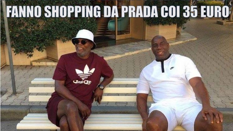 La foto con la fake news che ha fatto impazzire i social. A sinistra Samuel Leroy Jackson a destra Magic Johnson: due miti al Forte