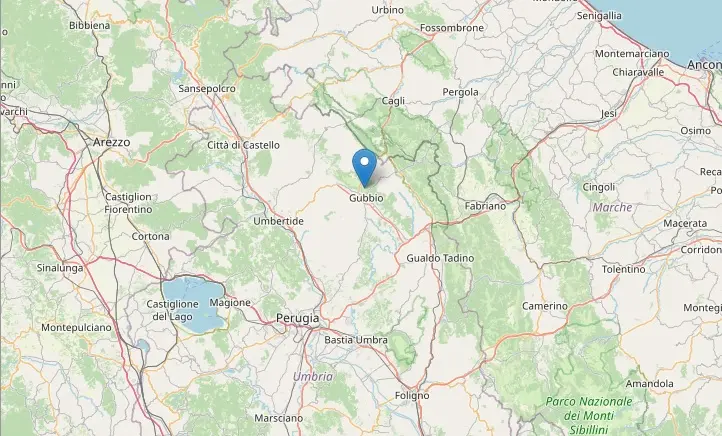 Terremoto a Gubbio, in provincia di Perugia: scossa di magnitudo 3,9