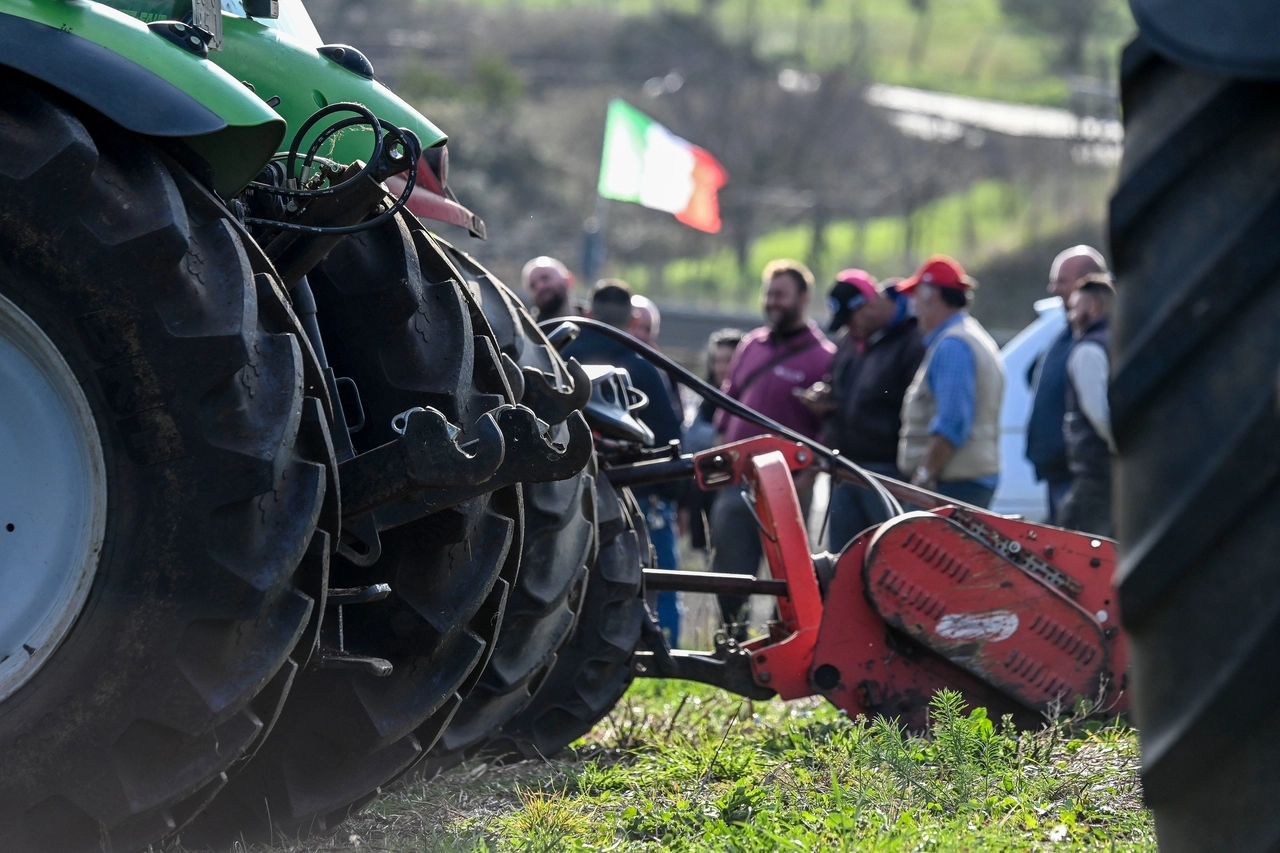 Un momento delle proteste degli agricoltori