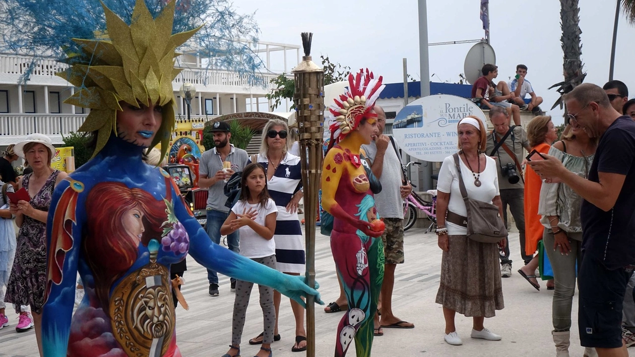 Body painting a Lido di Camaiore (foto di Aldo Umicini)