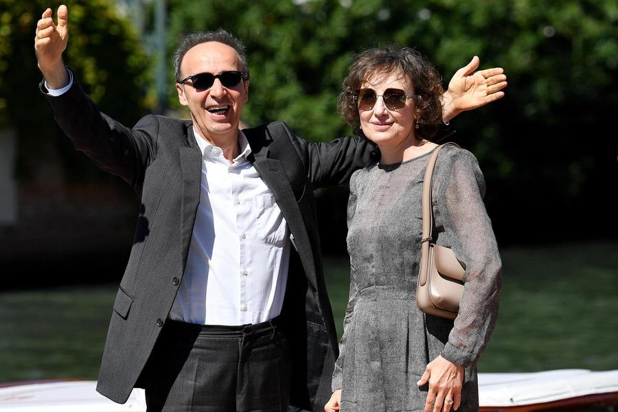 Roberto Benigni con Nicoletta Braschi a Venezia