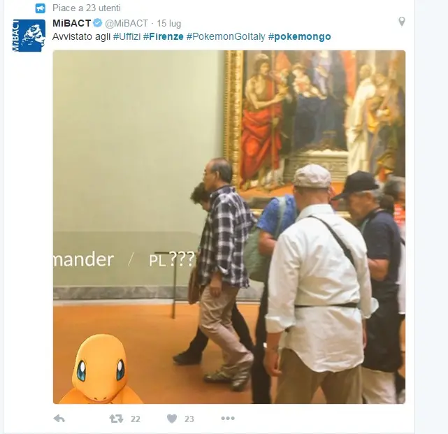 Pokémon Go mania, Firenze come New York. E Charmander spunta agli Uffizi