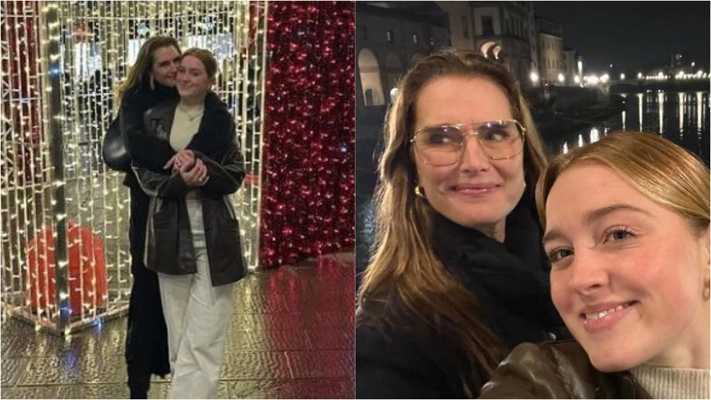 Brooke Shield in due scatti con la figlia a Firenze (da Instagram)