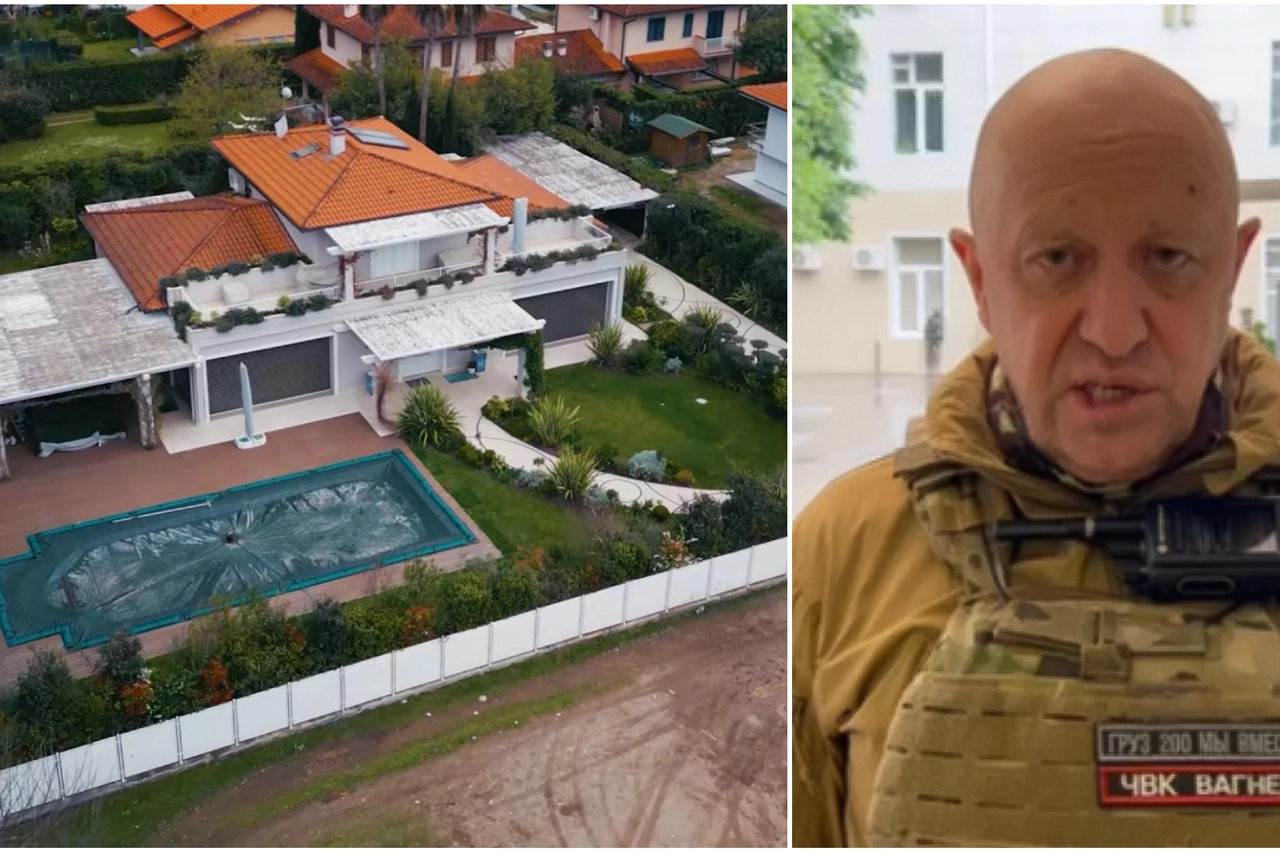 La villa a Forte dei Marmi e Yevgeny Prigozhin, fondatore del gruppo Wagner (Foto Ansa)