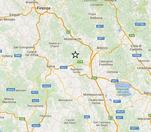 Terremoto all'alba nel senese