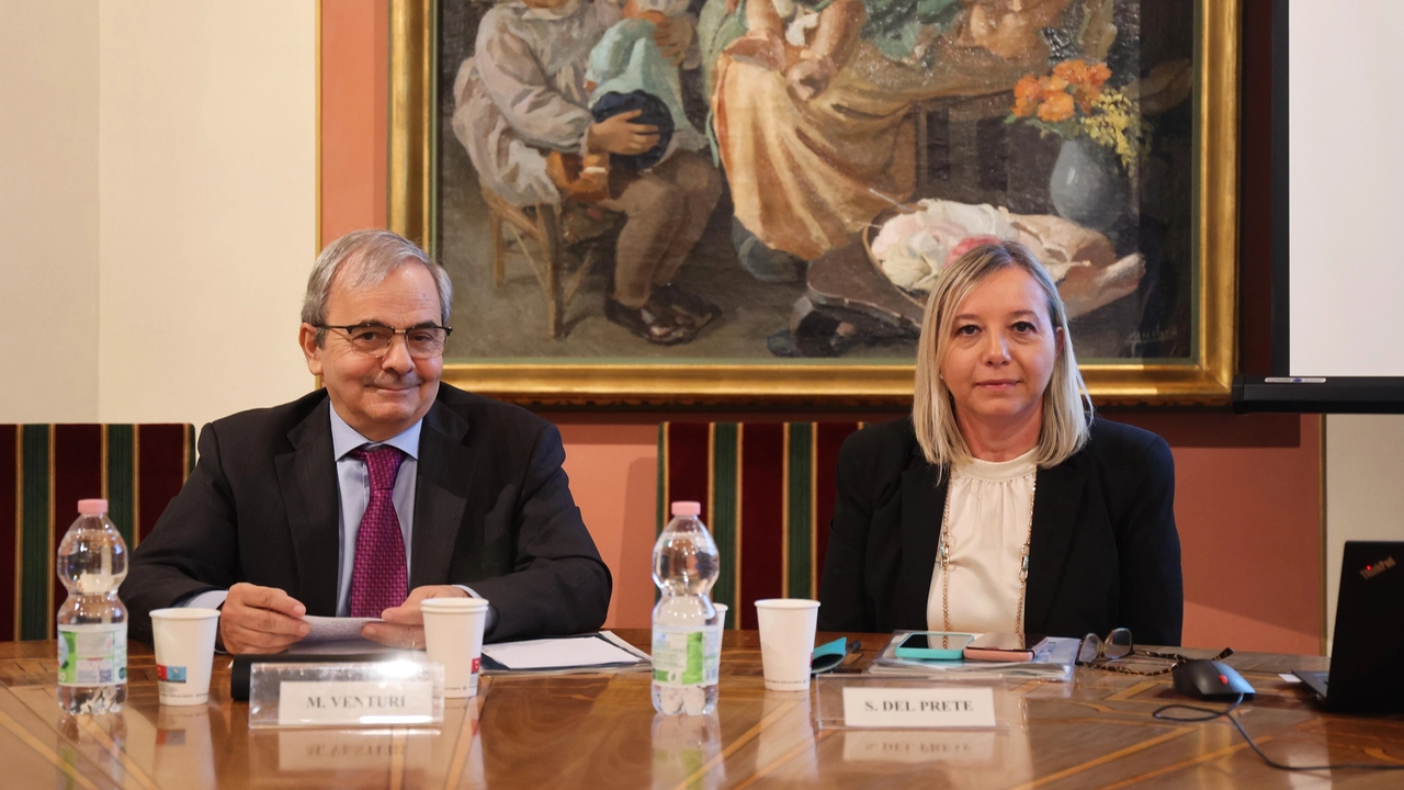 Presentazione alla stampa del rapporto "L'economia della Toscana - Aggiornamento congiunturale". Con Mario Venturi e Silvia Del Prete (Giuseppe Cabras/New Press Photo)