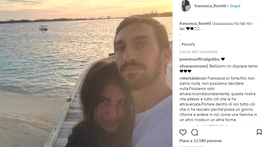 Davide Astori con la compagna Francesca Fioretti